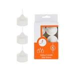 6 pcs Unscented Votive Candle - White
