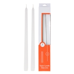 2 pcs 12" Unscented Taper Candle - White