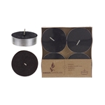 4 pcs Unscented Mega Tea Light Candle in Brown Box - Black