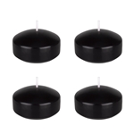 4 pcs 2" Unscented Floating Disc Candle - Black