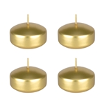 4 pcs 2" Unscented Floating Disc Candle - Gold