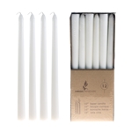 12 pcs 10" Unscented Taper Candle in Brown Box - White