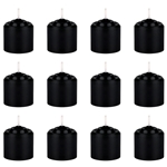 12 pcs 8 Hours Unscented Votive Candle in White Box - Black