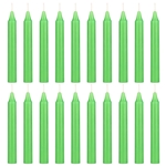 Mega Candles - 20 pcs 4 Inch Unscented Exquisite Mini Taper Chime Spell Candles - Light Green