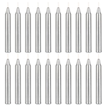 20 pcs 4 Inch Unscented Exquisite Mini Taper Chime Spell Candles - Silver