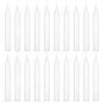 20 pcs 4 Inch Unscented Exquisite Mini Taper Chime Spell Candles - White