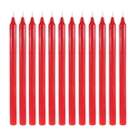 12 pcs 12" Unscented Straight Taper Candle in White Box - Red