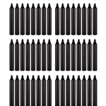 Mega Candles - 48 pcs 5" Unscented Straight Taper Candle in White Box - Black