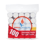 50 pcs Unscented Jumbo Tea Light Candle in Bag - White
