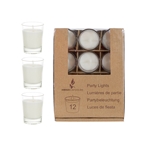 12 pcs Unscented Mini Glass Container Candle in Box - White