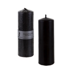 2" x 6" Unscented Dome Top Press Pillar Candle - Black
