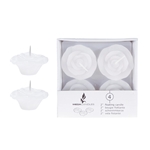 4 pcs 2" Unscented Floating Flower Candle in White Box - White