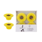 4 pcs 2" Unscented Floating Sun Flower Candle in White Box - Yellow
