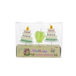 3 pcs Happy Birthday Cake and Balloon Party Pick Candle in Clear Box - Asst