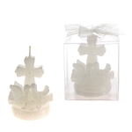 Pair of Doves with Cross Candle in Clear Box