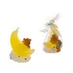 Teddy Bear Crawling on Half Moon Candle - Blue
