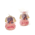 Mega Candles - Baby Lamb Climbing Out Holding Bottle Candle - Pink
