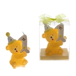 1st Year Teddy Bear Birthday Candle in Clear Box - Yellow