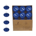 Mega Candles - 12 pcs 1.5" Unscented Floating Disc Candle in Brown Box - Dark Blue