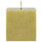 Mega Candles - 3" x 3" Unscented Square Pillar Candle - Gold