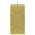 3" x 6" Unscented Square Pillar Candle - Gold