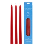 HS Candles - 3 pcs 10" Unscented Taper Candle - Red
