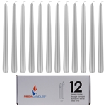 12 pcs 10" Unscented Taper Candle in White Box - Silver