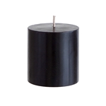 3" x 3" Unscented Round Pillar Candle - Black