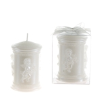 Mega Candles - Sculpted Angel Round Pillar Candle in Clear Box - White