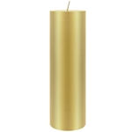3" x 9" Unscented Round Pillar Candle - Gold