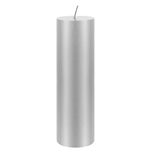 Mega Candles - 2" x 6" Unscented Round Pillar Candle - Silver