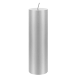 Mega Candles - 2" x 6" Unscented Round Pillar Candle - Silver