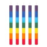 Mega Candles - 5 pcs 1" x 12" Unscented Round Straight Taper Candle - Asst