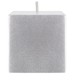 Mega Candles - 3" x 3" Unscented Square Pillar Candle - Silver