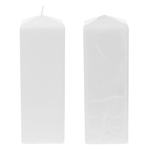 3" x 9" Unscented Dome Top Square Pillar Candle - White