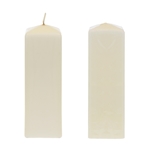 2" x 6" Unscented Dome Top Square Pillar Candle - Ivory