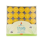 Mega Candles - 100 pcs Citronella Tea Light Candle in Box - Yellow