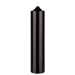 Mega Candles - 2" x 9" Unscented Round Dome Top Pillar Candle - Black