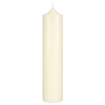 2" x 9" Unscented Round Bell Top Pillar Candle - Ivory