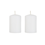 Azure Candles - 2" x 3" Unscented Round Glazed Pillar Candle - White