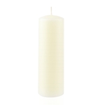 Azure Candles - 2" x 6" Unscented Round Glazed Pillar Candle - Ivory