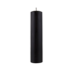 2" x 9" Unscented Round Glazed Pillar Candle - Black