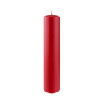 2" x 9" Unscented Round Glazed Pillar Candle - Red