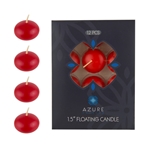 Azure Candles - 12 pcs 1.5" Unscented Glazed Floating Disc Candle - Red