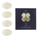 4 pcs 3" Unscented Glazed Floating Disc Candle - Ivory