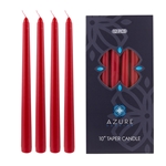 Azure Candles - 12 pcs 10" Unscented Glazed Taper Candle - Red