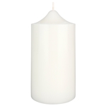 3" x 6" Unscented Round Bell Top Pillar Candle - White