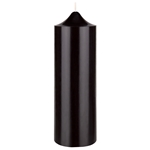 3" x 9" Unscented Round Bell Top Pillar Candle - Black