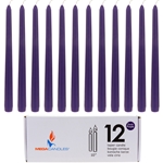 12 pcs 10" Unscented Taper Candle in White Box - Dark Purple