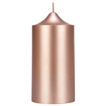 Mega Candles - 3" x 6" Unscented Round Dome Top Pillar Candle - Rose Gold